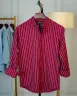 Maroon and White Old Money Striped Shirt | MS-228