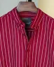 Maroon and White Old Money Striped Shirt | MS-228