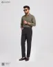 Deep Olive Duel Tone Old Money Striped Shirt | MS-234