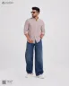 Pink White and Ash Remi Cotton Old Money Striped Shirt | MS-235