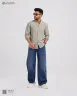 Light Olive and White Remi Cotton Old Money Striped Shirt | MS-241