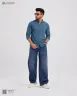 Blue Duel Tone Old Money Striped Shirt | MS-244