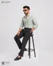 Faded Olive and White Remi Old Money Striped Shirt | MS-245