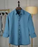 Slate Blue Duel Tone Old Money Striped Shirt | MS-257
