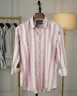Rosy Brown and White Old Money Striped Shirt | MS-261