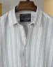 Grey and White Old Money Striped Shirt | MS-263