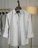 Grey and White Old Money Striped Shirt | MS-263