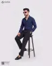 Navy Blue Old Money Striped Shirt | MS-269